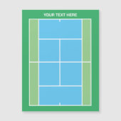 Tennis court dimensions drawing magnetic card (Front)