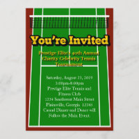 Tennis Court Layout Graphic Invitation