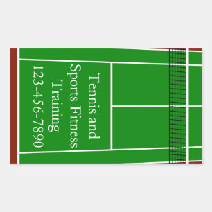 Tennis Court Layout Graphic Rectangular Sticker