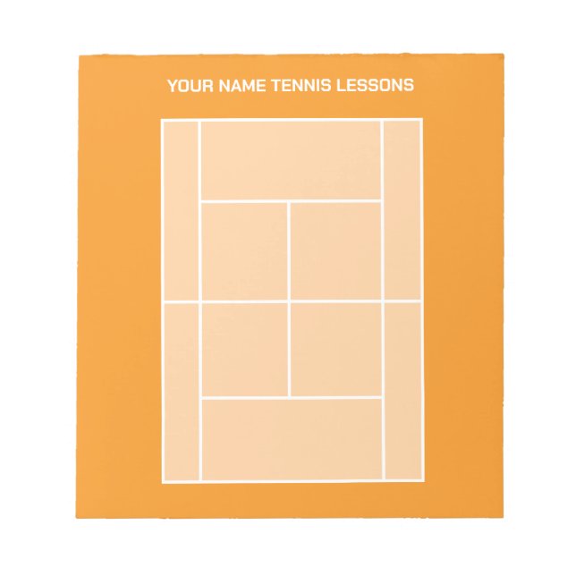 Tennis court layout notepad for player coach (Front)