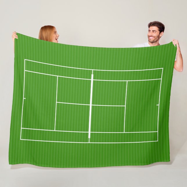 TENNIS COURT LINE MARKING FLEECE BLANKET (In Situ)