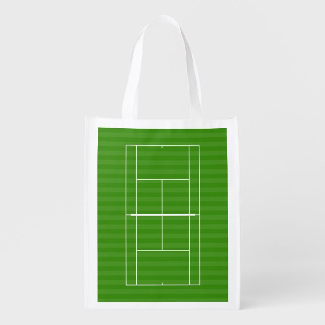 TENNIS COURT LINE MARKING Reusable Grocery Bag (Front)