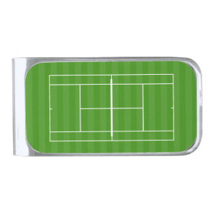 TENNIS COURT LINE MARKING Silver Finish Money Clip