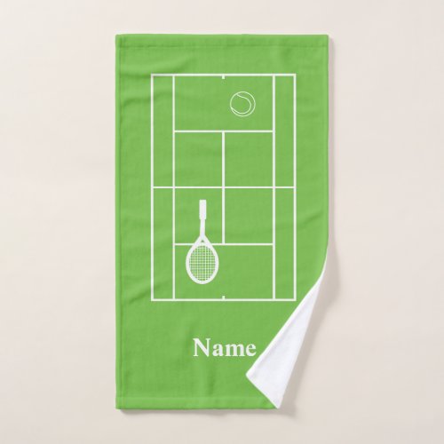 Tennis Court Personalized Tennis Hand Towel
