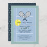 Tennis Court Racquet Blue Boy Birthday Invitation
