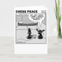 Tennis Court scene Chess Peace cartoon