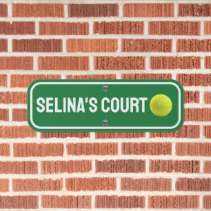 Tennis Court Sign, Personalized Tennis Player Kid Metal Sign