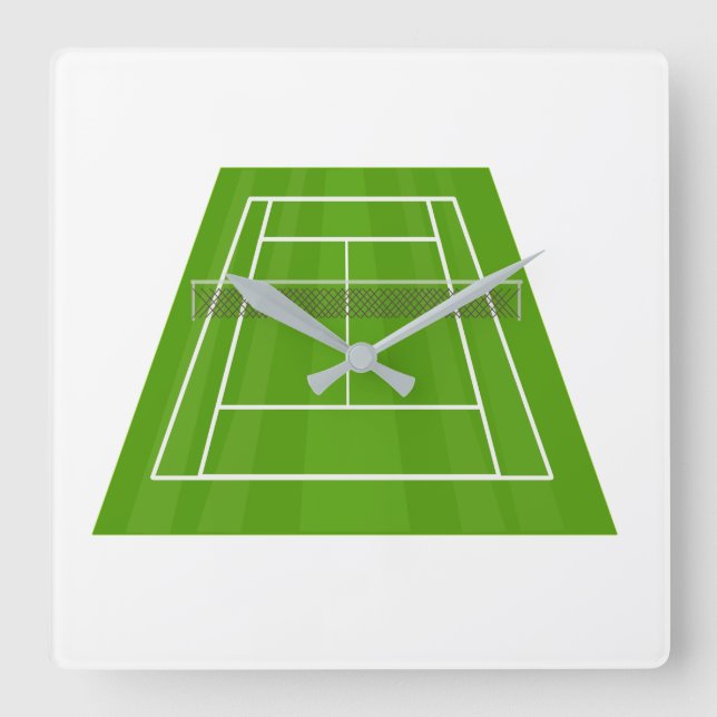 Tennis court square wall clock (Front)