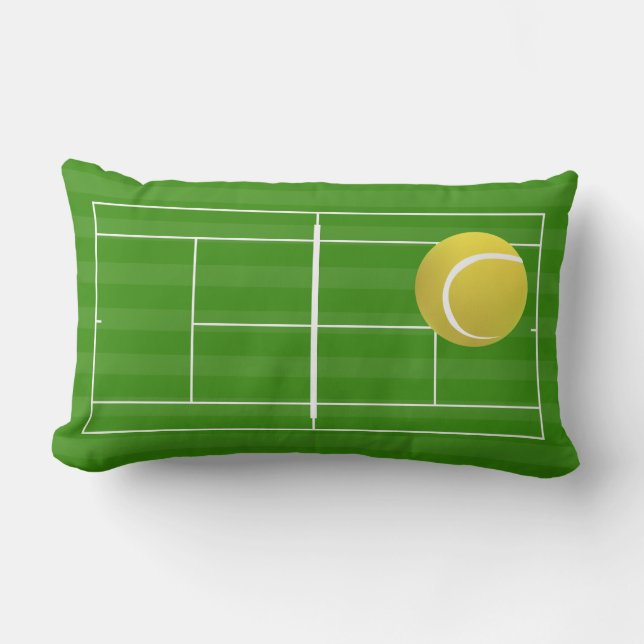 Tennis Court & Tennis Ball Lumbar Pillow (Front)