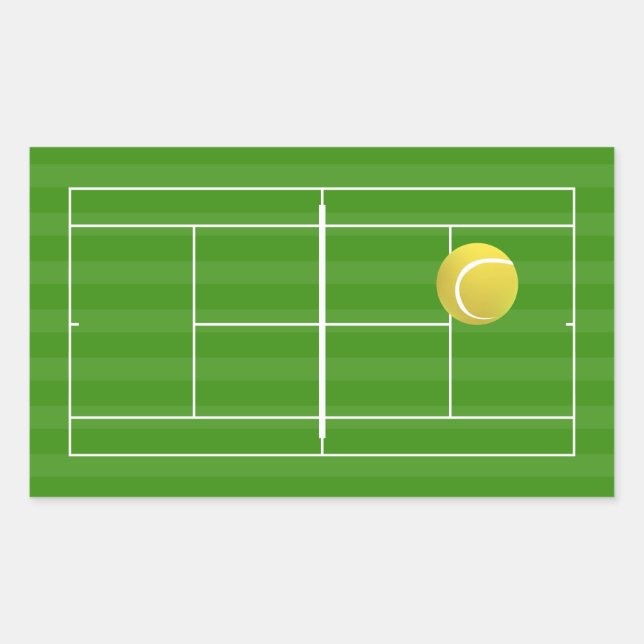 Tennis court &Tennis ball Rectangular Sticker (Front)