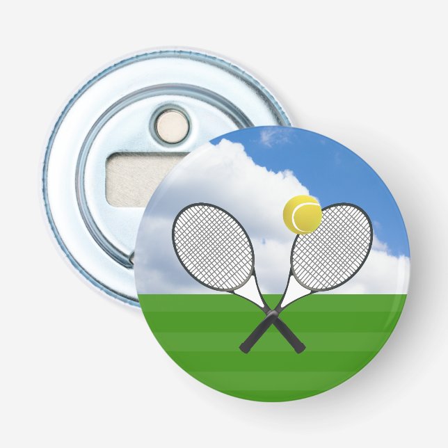 Tennis court & TENNIS RACKETS Bottle Opener (Front)