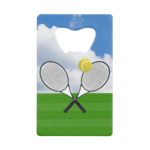 Tennis court & TENNIS RACKETS Credit Card Bottle Opener