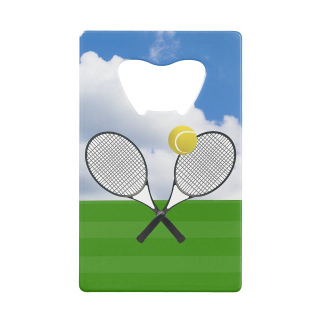 Tennis court & TENNIS RACKETS Credit Card Bottle Opener (Front)