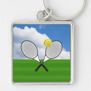 Tennis court & TENNIS RACKETS Keychain