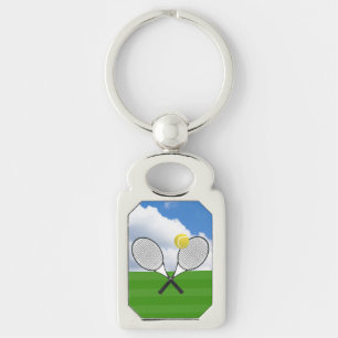 Tennis court & TENNIS RACKETS Keychain