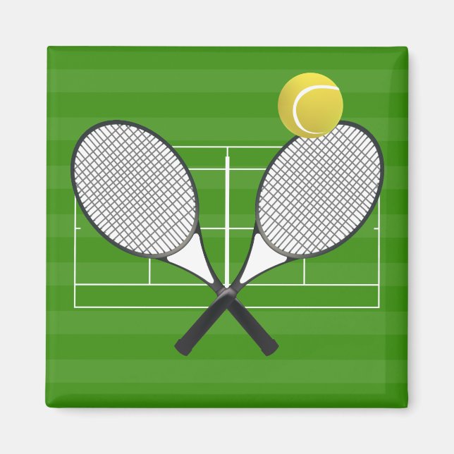 Tennis court & TENNIS RACKETS Magnet (Front)