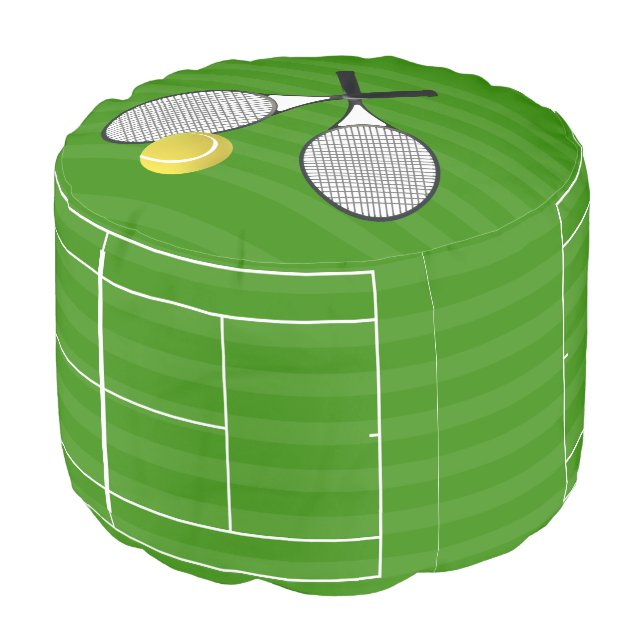 Tennis court & TENNIS RACKETS Pouf (Angled Front)