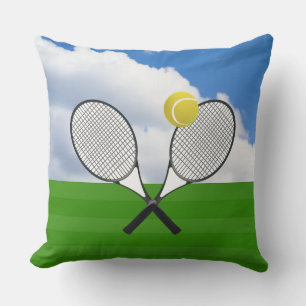 Tennis court & TENNIS RACKETS Throw Pillow