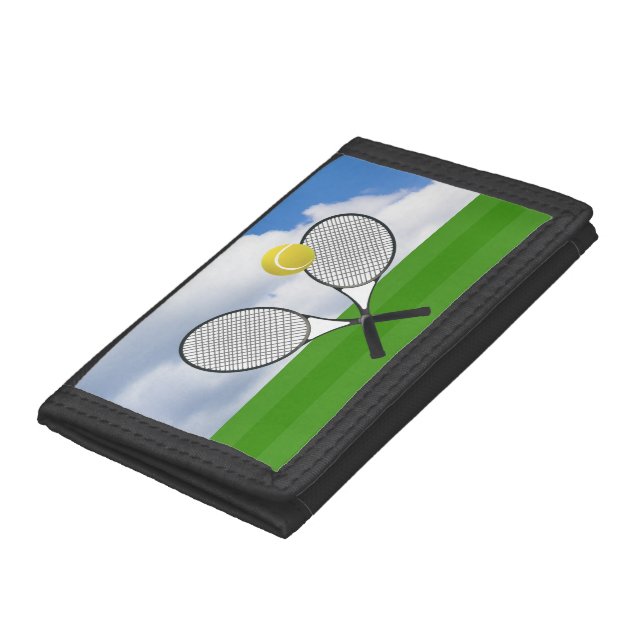 Tennis court & TENNIS RACKETS Tri-fold Wallet (Bottom)