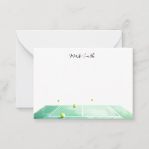 Tennis Court watercolor Note Card