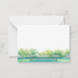 Tennis Court watercolor Note Card