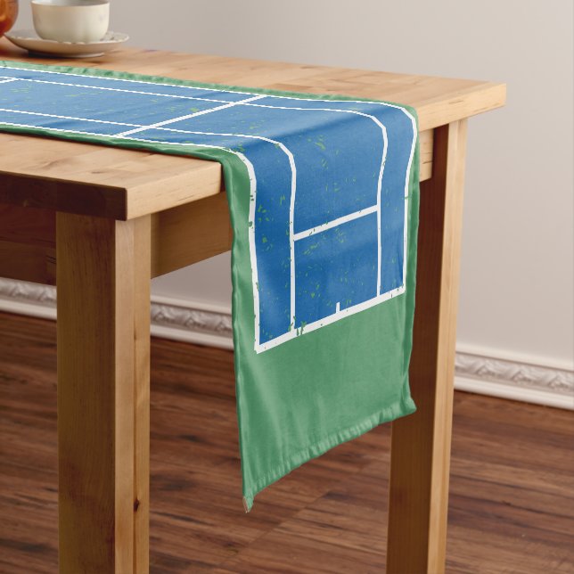Tennis Courts in Blue and Green Short Table Runner (In Situ)