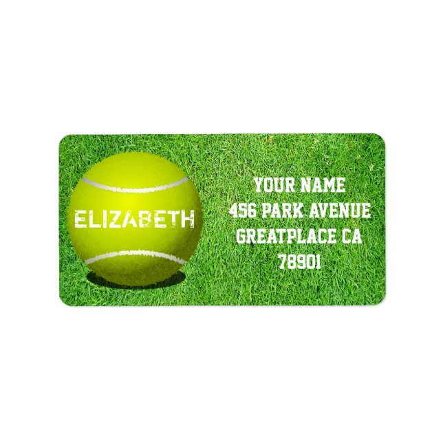Tennis Custom Ball Address Label (Front)