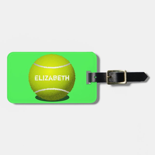 Tennis Custom Ball Luggage Tag (Front Horizontal)