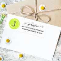 Tennis Custom Monogram Swirl Name Return Address