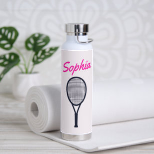 Preppy Tennis Personalized Water Bottle