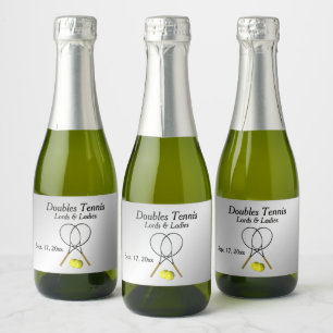 Tennis Custom Silver Mini Sparkling Wine Label