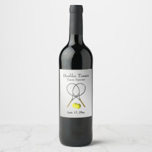Tennis Custom Silver Wine Label