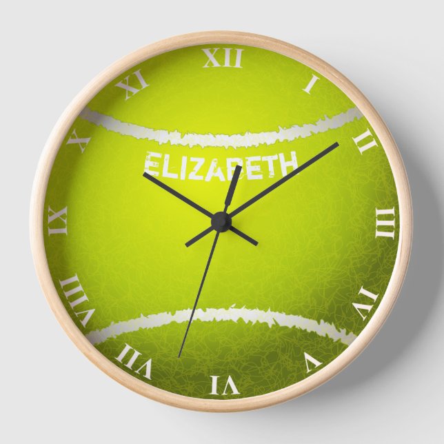 Tennis Custom Yellow Ball Clock (Front)