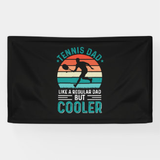 Tennis Dad Retro Sunset Banner