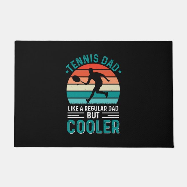 Tennis Dad Retro Sunset Doormat (Front)