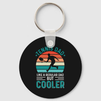 Tennis Dad Retro Sunset Keychain