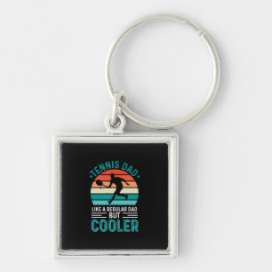 Tennis Dad Retro Sunset Keychain