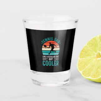Tennis Dad Retro Sunset Shot Glass