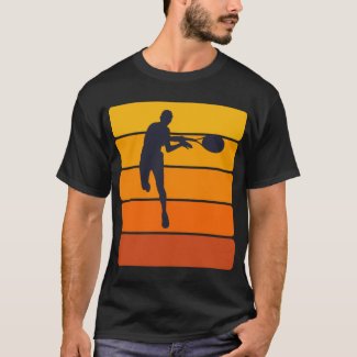 Tennis Dad Silhouette on Sunset  for father daddy  T-Shirt