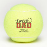 Tennis Dad Tennis Balls<br><div class="desc">These cool tennis balls are perfect for being able to easily determine which balls on the court are yours. They're unique and will be easy to spot so that ball collecting doesn't delay your game. They are super cute with the saying "Tennis Dad" in red and black with your name....</div>