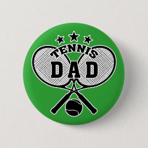 Tennis Dad, Tennis Crossed Rackets Pinback Button
