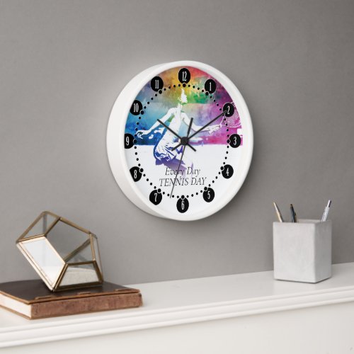 Tennis Day  Sport Cool Gifts Clock