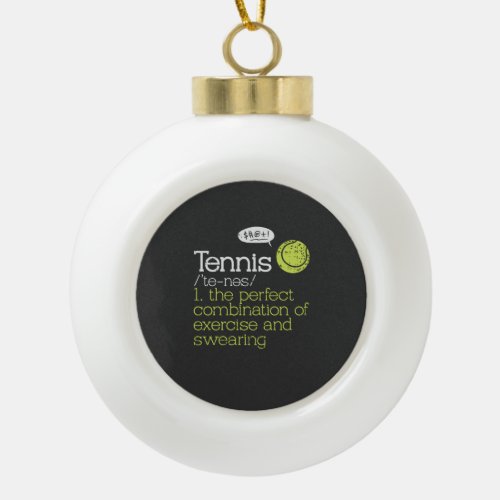 Tennis Definition  Ceramic Ball Christmas Ornament