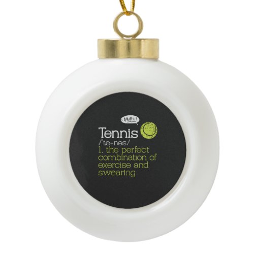 Tennis Definition  Ceramic Ball Christmas Ornament