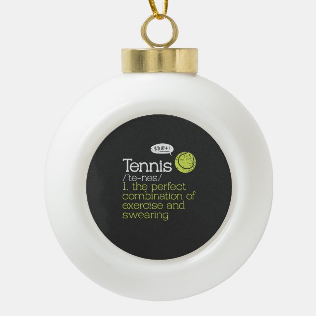 Tennis Definition  Ceramic Ball Christmas Ornament (Front)