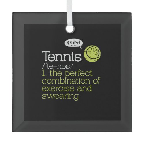 Tennis Definition Glass Ornament