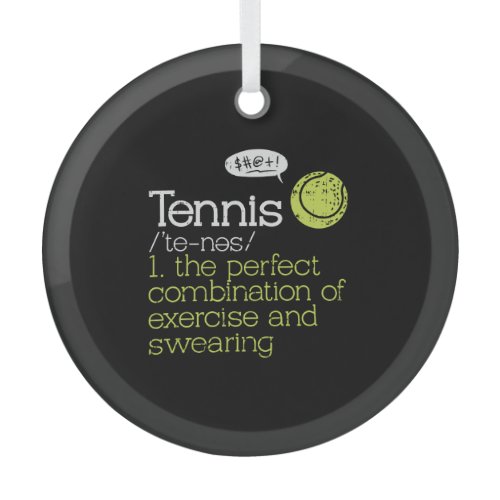 Tennis Definition Glass Ornament