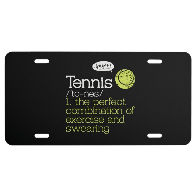 Tennis Definition License Plate (Front)