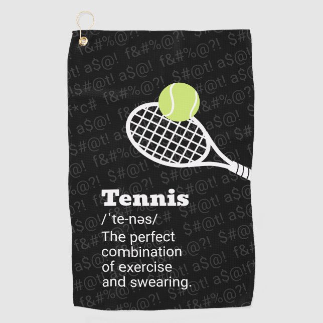 Tennis Definition Swearing Funny Clip-On Towel (Front)