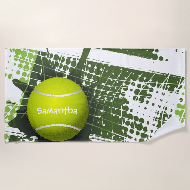 Tennis Design Beach Towel